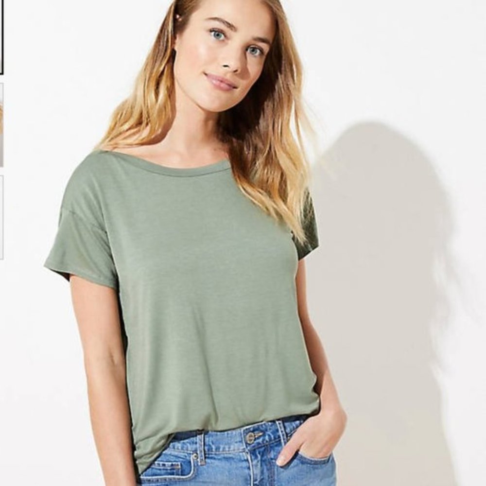 LOFT Green Drop Shoulder Tee - S
